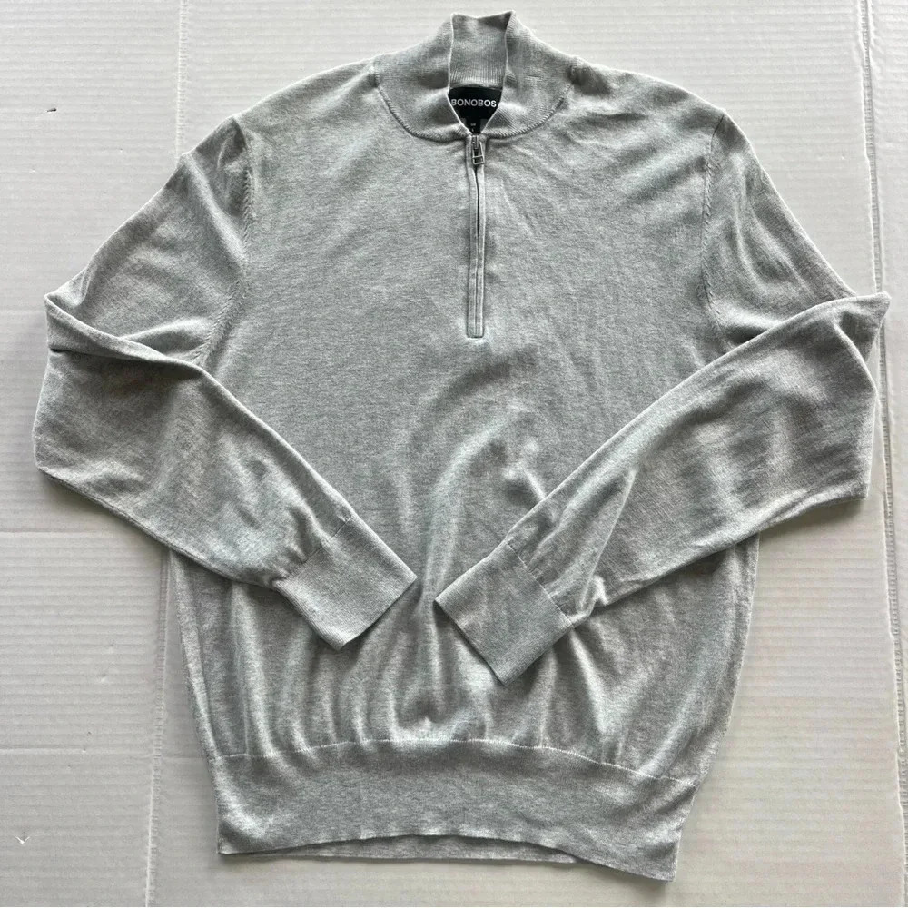 BONOBOS Slim Fit Half Zip Sweater . - Picture 10 of 13